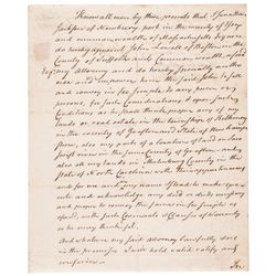1783 RUFUS KING Autographed Note Constitution Signer US VP + President Candidate