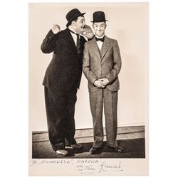 STAN  LAUREL Signed Photograph Shown Together with Oliver Hardy