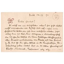 FRANZ LEHAR, Composer of “The Merry Widow,” 1917-Dated Autograph Letter Signed