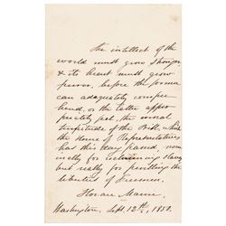 1850 HORACE MANN, Father of American Education, Historic Autograph Letter Signed