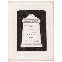 c. 1865 President Abraham Lincoln Mourning Period Memorial Broadsheet Advert.