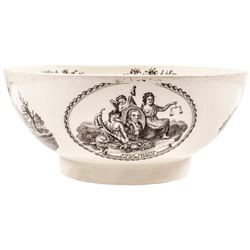 c 1797 Rare JOHN ADAMS. President of the United States, Liverpool Creamware Bowl