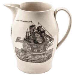 c. 1792 Historical Liverpool Creamware Pitcher/Jug: O Liberty Thou Goddess! Poem