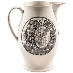 c 1797 JOHN ADAMS President of the U.S... Historical Liverpool Creamware Pitcher