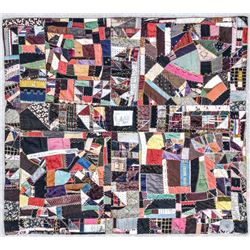 1895 Democratic Convention, American Folk-Art / Crazy Quilt of Patched Fabric