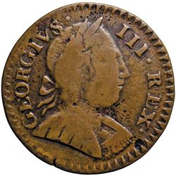 1788 Vermont Copper. GEORGIVS III REX. Ryder-31 Variety, Very Fine