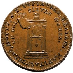1789 Mott Token, Thick Planchet with Plain Edge Type in Ch Mint State Breen-1020