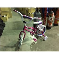 HUFFY SEA STAR SINGLE SPEED  GIRLS  BIKE WITH TRAINING WHEELS