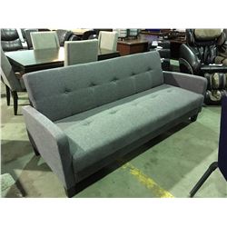 GREY UPHOLSTERED KLIK-KLAK CONVERTIBLE SLEEPER SOFA