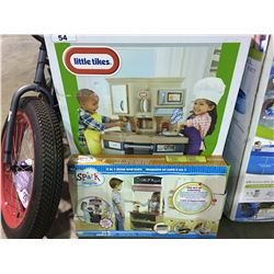 LITTLE TYKES SUPER CHEF KITCHEN AND A SPARK 2 IN ONE SHOP AND CAFE