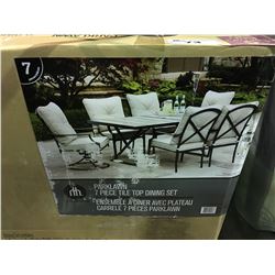 PARK LAWN 7 PIECE TILE TOP PATIO DINING SET