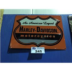 HARLEY DAVIDSON MOTORCYCLES "AMERICAN LEGEND" 13"X17" TIN SIGN