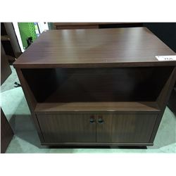 MAHOGANY FINISH OFFICE PRINTER STAND WITH BOTTOM CUPBOARD