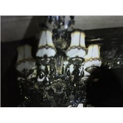 ELEGANT SMOKED CRYSTAL 6 LIGHT CHANDELIER