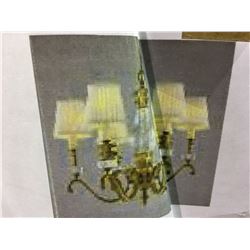 ELEGANT BRASS AND CRYSTAL 6 LIGHT CHANDELIER