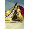 Image 3 : Natural Burma Ruby & Diamond Ring - GIA Certified