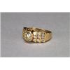 Image 1 : 14K YELLOW GOLD RING, bezel set with an oval cut, diamond (approx. 0.80ct.) flanked by 18 brill...