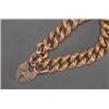 Image 1 : ENGLISH 9K PINK GOLD CURB LINK BRACELET, with a 9k pink gold padlock clasp and engraved decoratio...