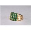Image 1 : 18K YELLOW GOLD, COCKTAIL RING, channel set with 30 square cut emeralds (approx. 3.10ct. total...