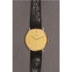 MEN'S BAUME & MERCIER "BAUMATIC" WRISTWATCH, 30 jewel automatic movement; black hands and applied...