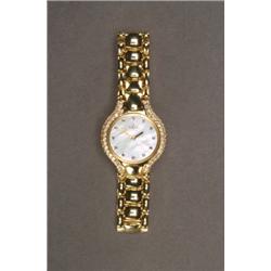 LADY'S EBEL "BELUGA" WRISTWATCH, quartz, movement; single cut diamond numerals and gold hands o...