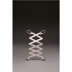 WILLIAM IV SILVER EMBER TONGS, of accordian form with handles pierced and chased with flowerheads...