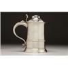 Image 1 : GEORGE III SILVER TANKARD, of tapering cylinder form with moulded borders, the domed cover hinged...