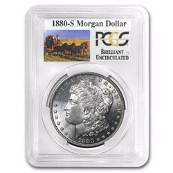 1880-S RARE Stage Coach Series Silver Dollar BU PCGS Graded in slab