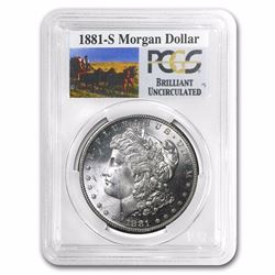 1881-S RARE Stage Coach Series Silver Dollar BU PCGS Graded in slab