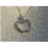 Image 1 : NECKLACE - DIAMOND IN STAMPED 925 STERLING SILVER APPLE DESIGNED SETTING - INCLUDES STERLING SILVER 