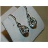 Image 1 : EARRINGS - SILVER TONE - CLEAR CRYSTALS IN NICKLE FREE SETTING