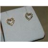 Image 2 : EARRINGS - GOLD TONE - CLEAR CRYSTALS IN HEART DESIGNED SETTING - NON-FEROUS