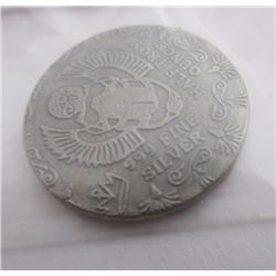 SILVER ART ROUND -.999 FINE , EGYPTIAN ENCRYPTIONS MOTIFS, - 1/2 troy ounce