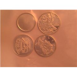 SILVER ROUNDS - 4 X 1 GRAM .999 PURE SILVER - LIBERTY USA