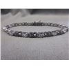 Image 1 : BRACELET - NEW WHITE TOPAZ & DIAMOND IN STERLING SILVER SETTING - BOX CLASP - RETAIL ESTIMATE $400