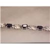 Image 1 : BRACELET - 6.05CT BLUE SAPPIRE & DIAMOND IN STERLING SILVER NFINITY LINK DESIGN - INCLUDES CERTIFICA