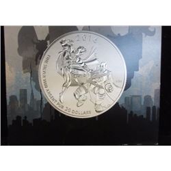 INVESTOR COIN - NEW 2016 BATMAN VS SUPERMAN CANADIAN ILVER COIN - .999 SILVER - FACE VALUE $20 - UNC