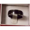 Image 1 : RING - NEW SILVER & BLACK TONE TITANIUM BAND - COMFORT FIT - INCLUDES CERTIFICATE $225 - W-39