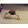 Image 1 : RING - RICH PURPLE ROUND CUSION CUT AMETHYST & 4 DIAMONDS IN STERLING SILVER SOLITAIRE DESIGNED SETT