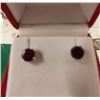 Image 1 : EARRINGS - NEW ROUND FACETED 3 TCW GARNET IN STERLING SILVER DTUD DESIGN - RETAIL ESTIMATE $300