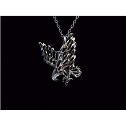 NECKLACE - NEW STERLING SILVER CHAIN WITH NEW FLYING EAGLE DESIGNED SILVER PENDANT - RETAIL ESTIMATE