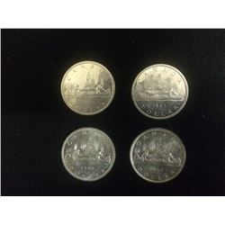 1960'S CANADIAN SILVER DOLLARS