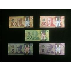 5 PIECE SET CANADIAN 100/50/20/10/5 TRAINING BANK NOTES