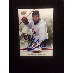 AUTOGRAPHED PRE ROOKIE  AARON EKBLAD UPPER DECK HOCKEY TRADING CARD TEAM CANADA JUNIORS