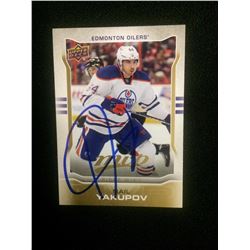 AUTOGRAPHED NAIL YAKUPOV UPPER DECK HOCKEY TRADING CARD EDMONTON OILERS