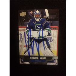 AUTOGRAPHED ROBERTO LUONGO UPPER DECK HOCKEY TRADING CARD VANCOUVER CANUCKS