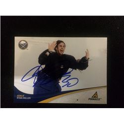 AUTOGRAPHED RYAN MILLER PINNACLE HOCKEY TRADING CARD BUFFALO SABRES