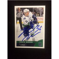 AUTOGRAPHED JANNIK HANSEN SCORE HOCKEY TRADING CARD VANCOUVER CANUCKS