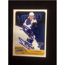 AUTOGRAPHED DAVID PERRON VICTORY HOCKEY TRADING CARD ST LOUIS BLUES