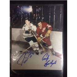 AUTOGRAPHED PIERRE PALAT & ANDY BATHGATE 8" X 10" PHOTO